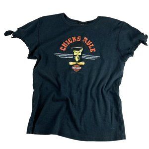 Harley Davidson Shirt Women 2X XL Blue Looney Tunes Motorcycle Biker Tweety